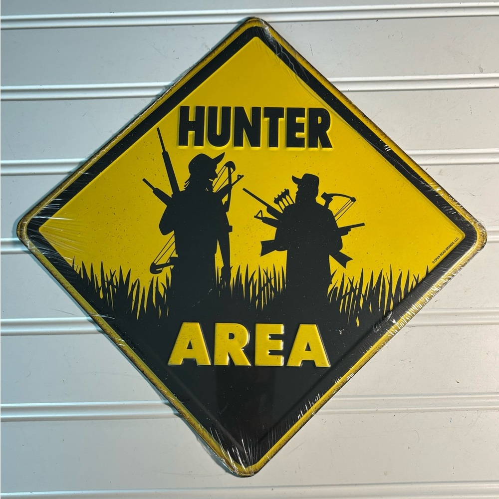 Open Road HUNTER AREA Metal Sign 11.5" x 11.5" New w Tags Remember Fathers Day!